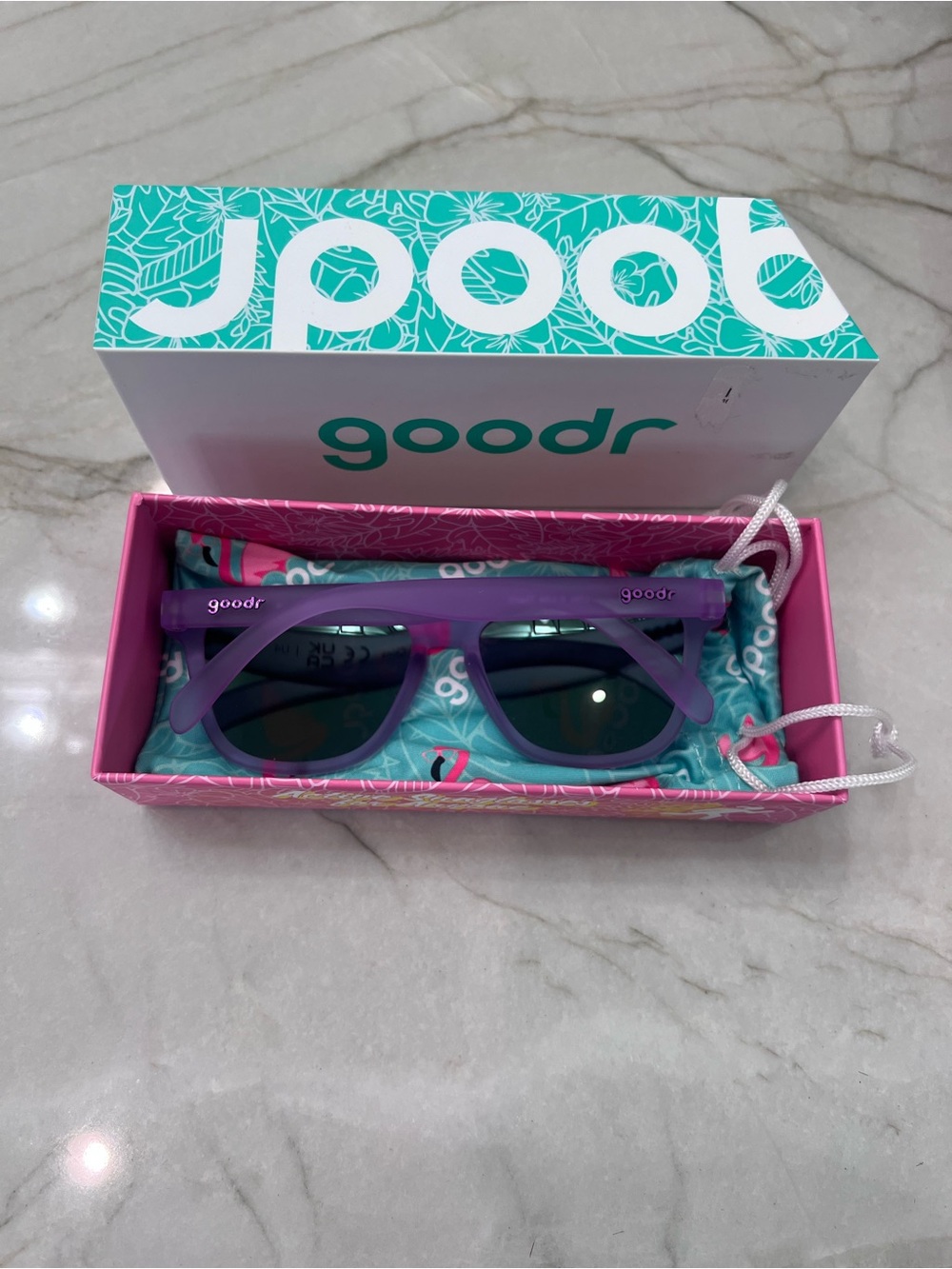 goodr Purple Frame Mirror Polarized Sunglasses NWT - Picture 2 of 6